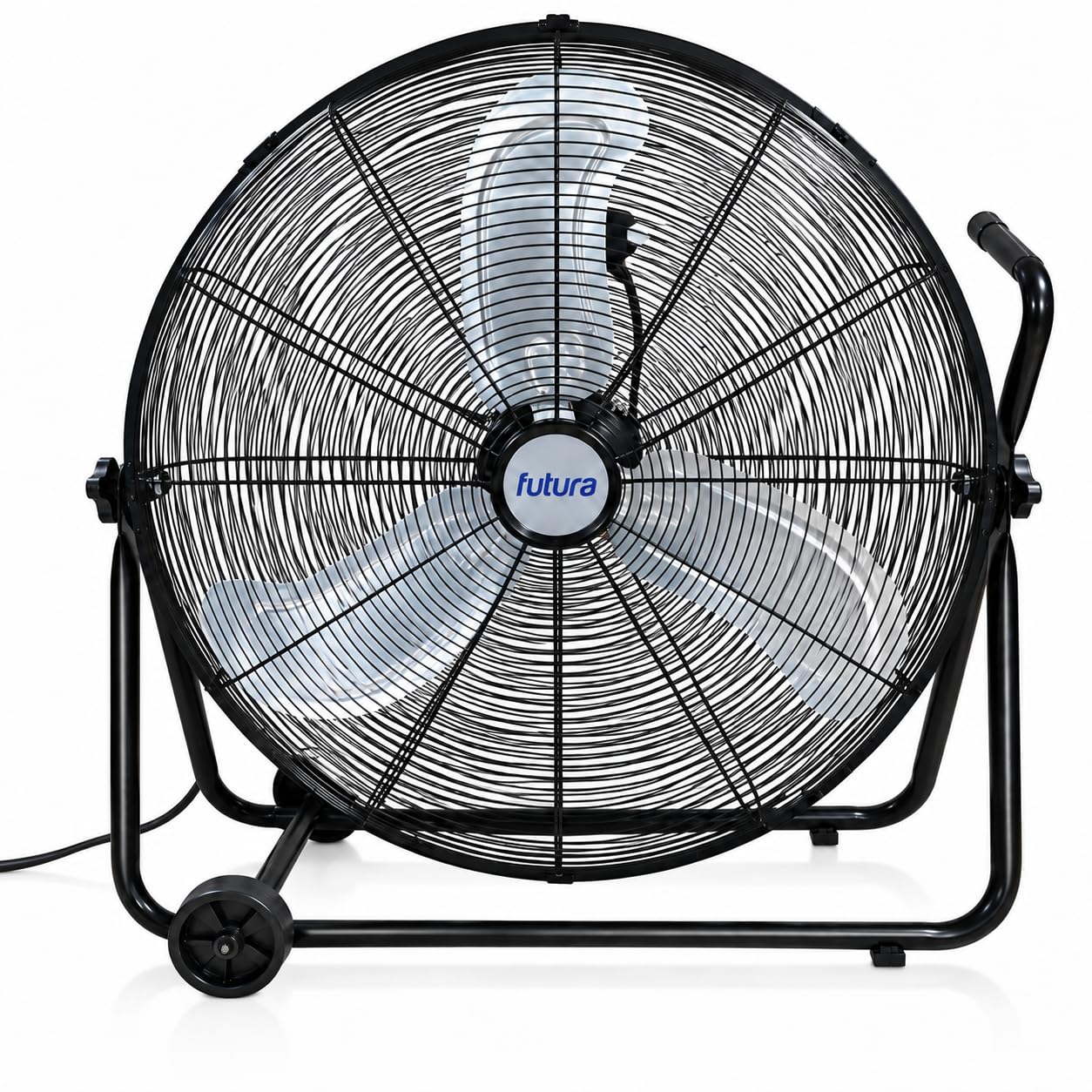 Futura 32 Inch Black Metal Floor Fan, 200W Industrial Fan, 3 Speeds