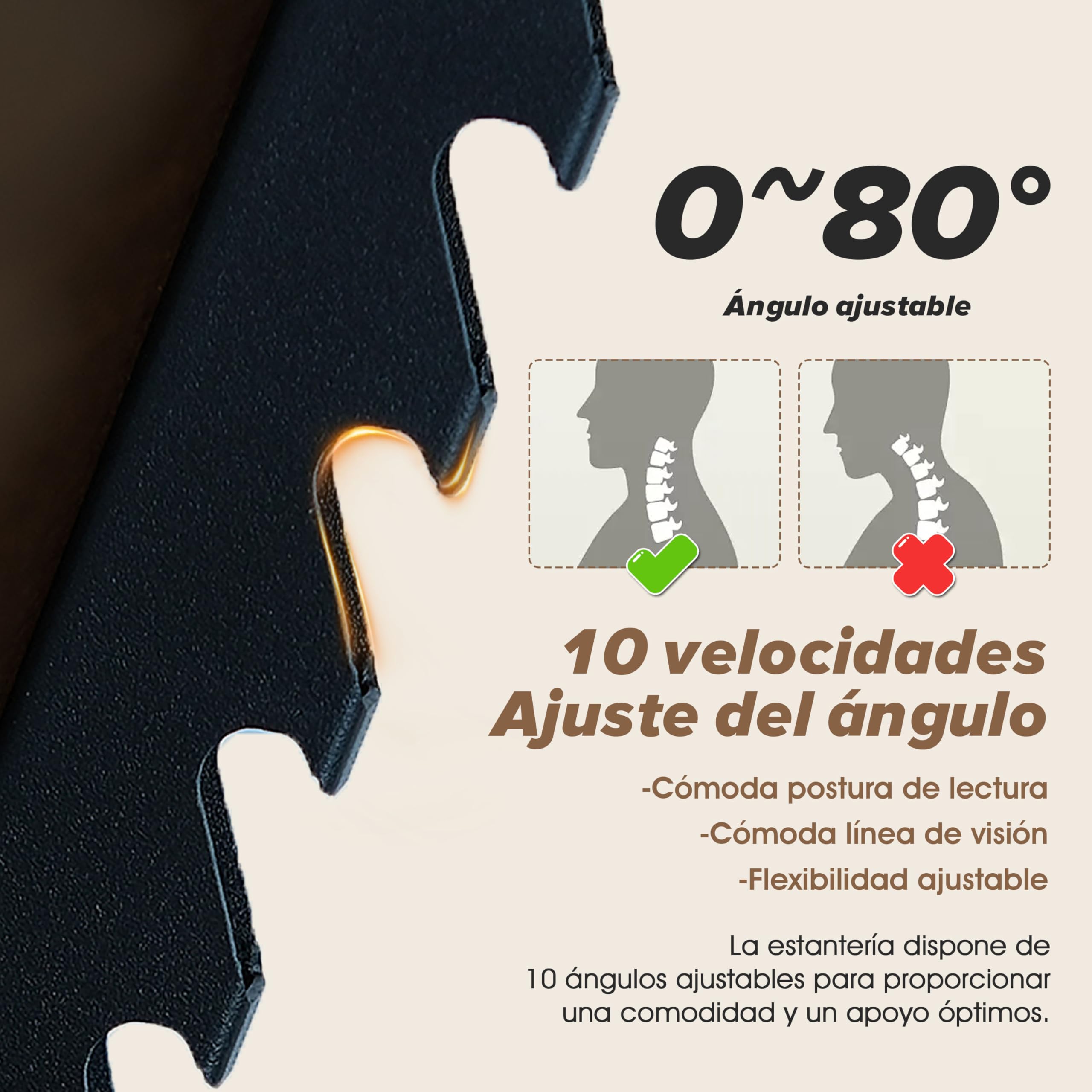 Atril ajustable 2 en 1 para lectura, doble uso, para escritorio y suelo, con bandeja y clips elásticos para partituras, recetas, tabletas y portátiles, altura ajustable de 23,5 a 52 pulgadas (Nogal)