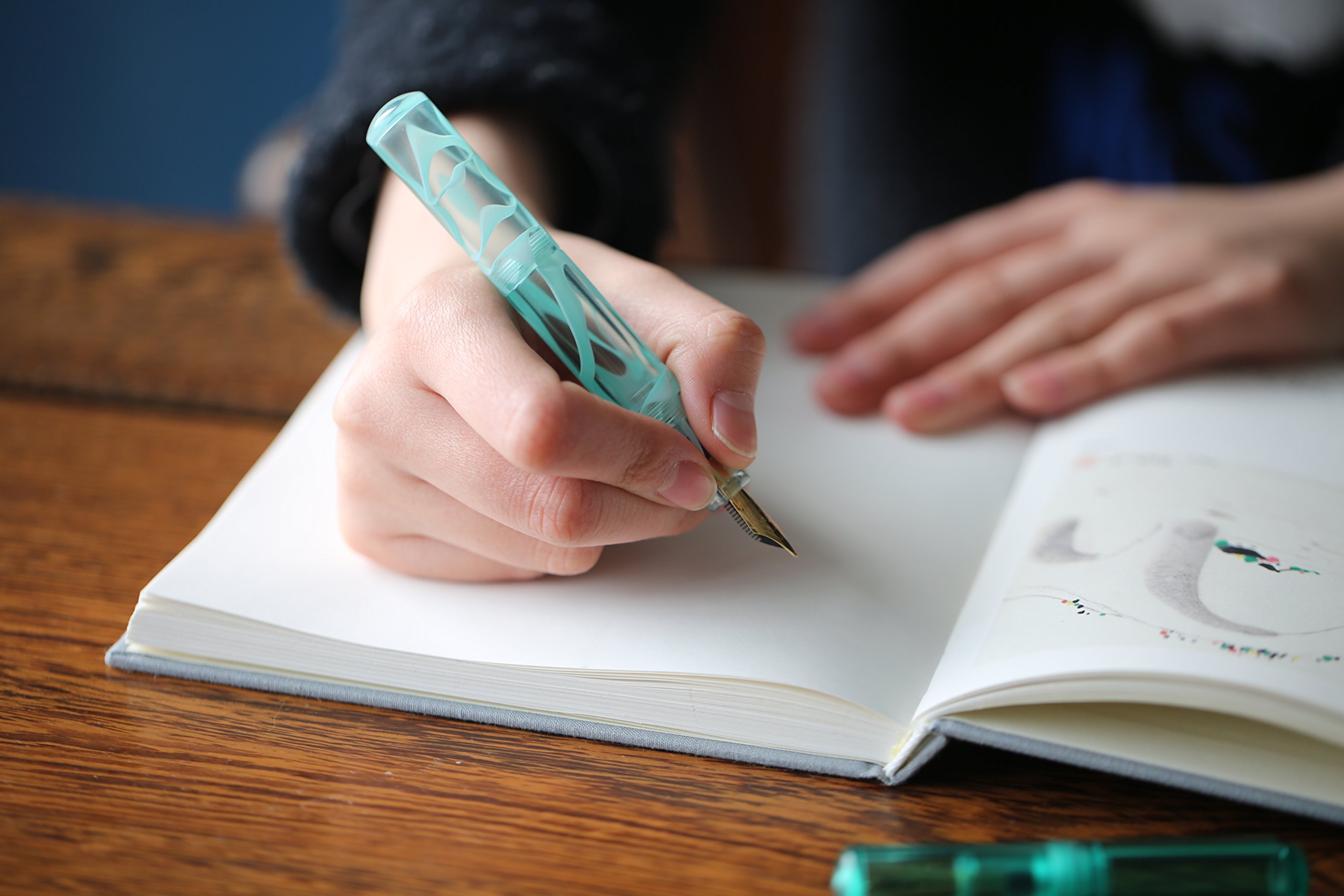 Amazon | 透明軸ポケット万年筆 細字 F持ち運びやすい ミニ型緑