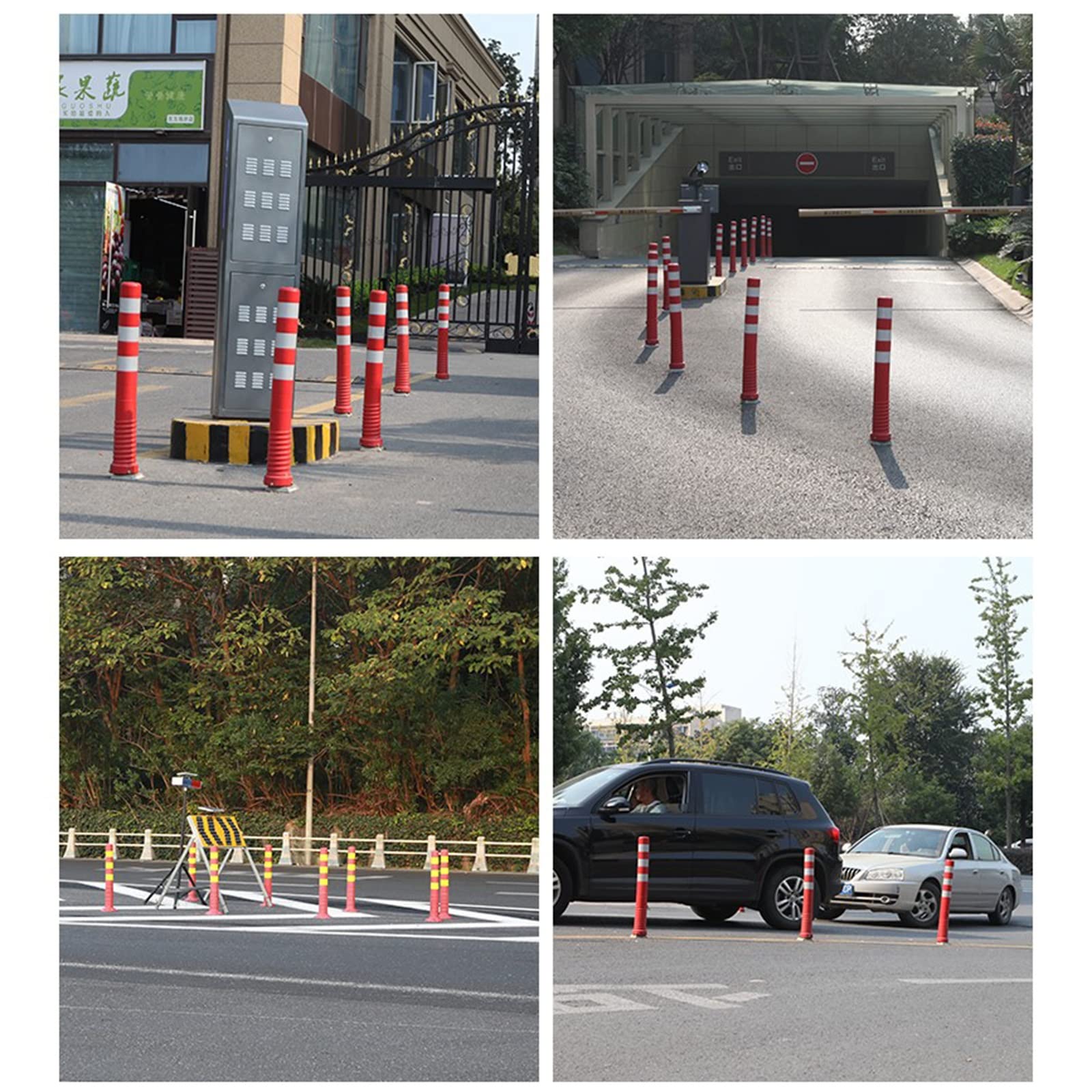 Conos/ Poste señalizacion trafico, Alto Conos De Carretera Reflectantes Negro Naranja Azul Verde Amarillo, 1 2 4 Paquete Conos De Aparcamiento Flexibles Para La Formación De Conductores ( Color : #6 ,