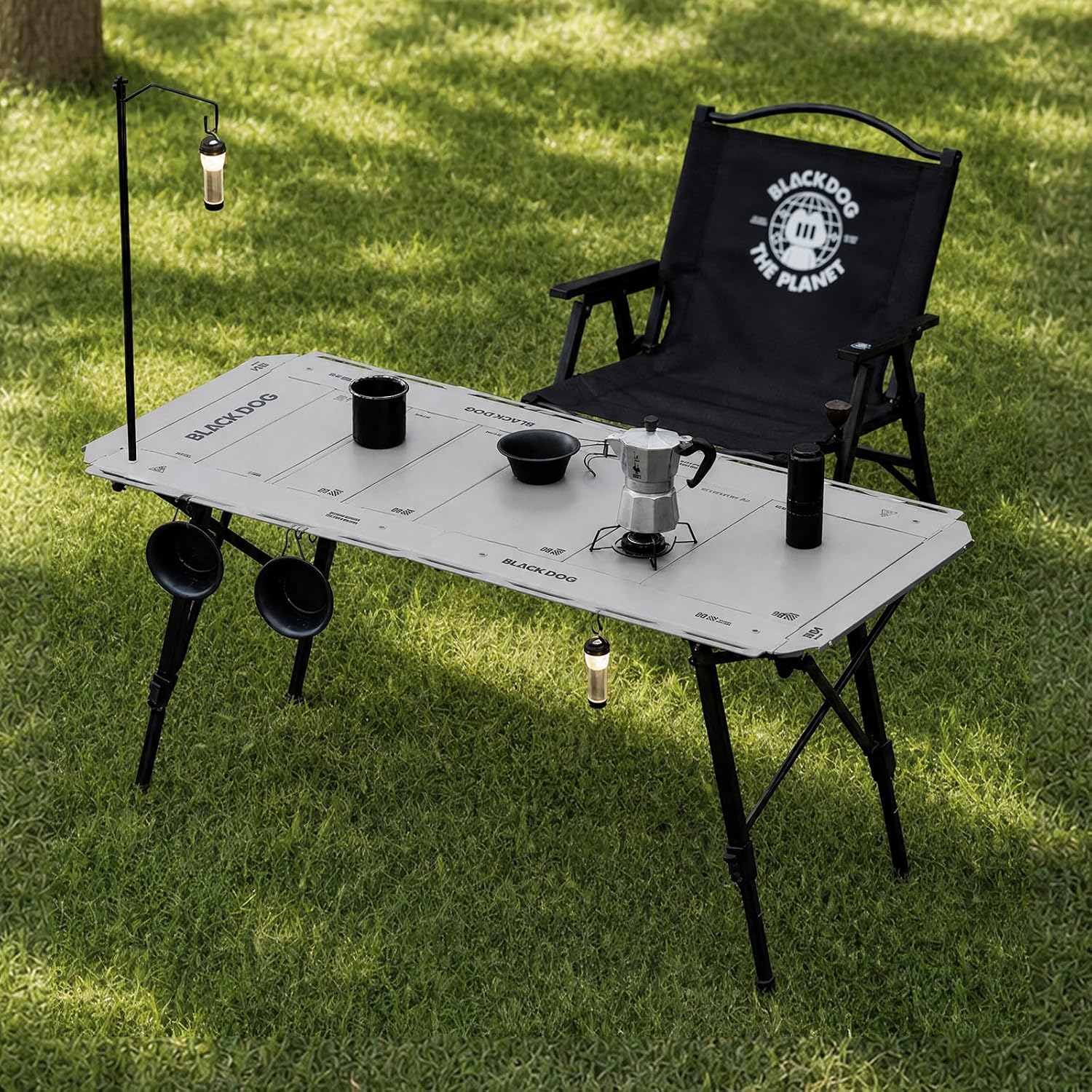 BLACKDOG 4.5U IGT Camping Table, Folding Portable Camp Table, Rock Grey