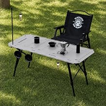 BLACKDOG 4.5U IGT Camping Table, Folding Portable Camp Table, Rock Grey | Adjustable Height,IGT Modular System Compatibility, Aluminum,with Carry Bag,48.8" L x 22.8" W