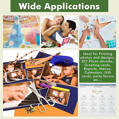 Miniatura 6 de Papel fotográfico brillante de 8.5 x 11 pulgadas, 48 libras, 6.35 ozm, papel fotográfico profesional brillante, tamaño carta, trabajo seco