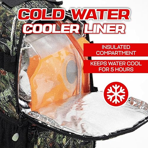 Miniatura 4 de RAVERUNNER Mochila de agua Dino Festival Hidratación de doble cámara Mochila de agua aislada de 3 litros para raves, festivales, senderismo