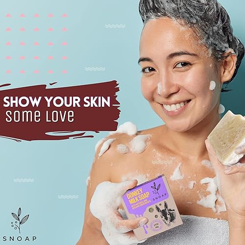 Miniatura 5 de SNOAP Jabón en barra Lavandin, leche de burro, manteca de karité orgánica y aceites orgánicos, barra limpiadora facial y corporal para todos