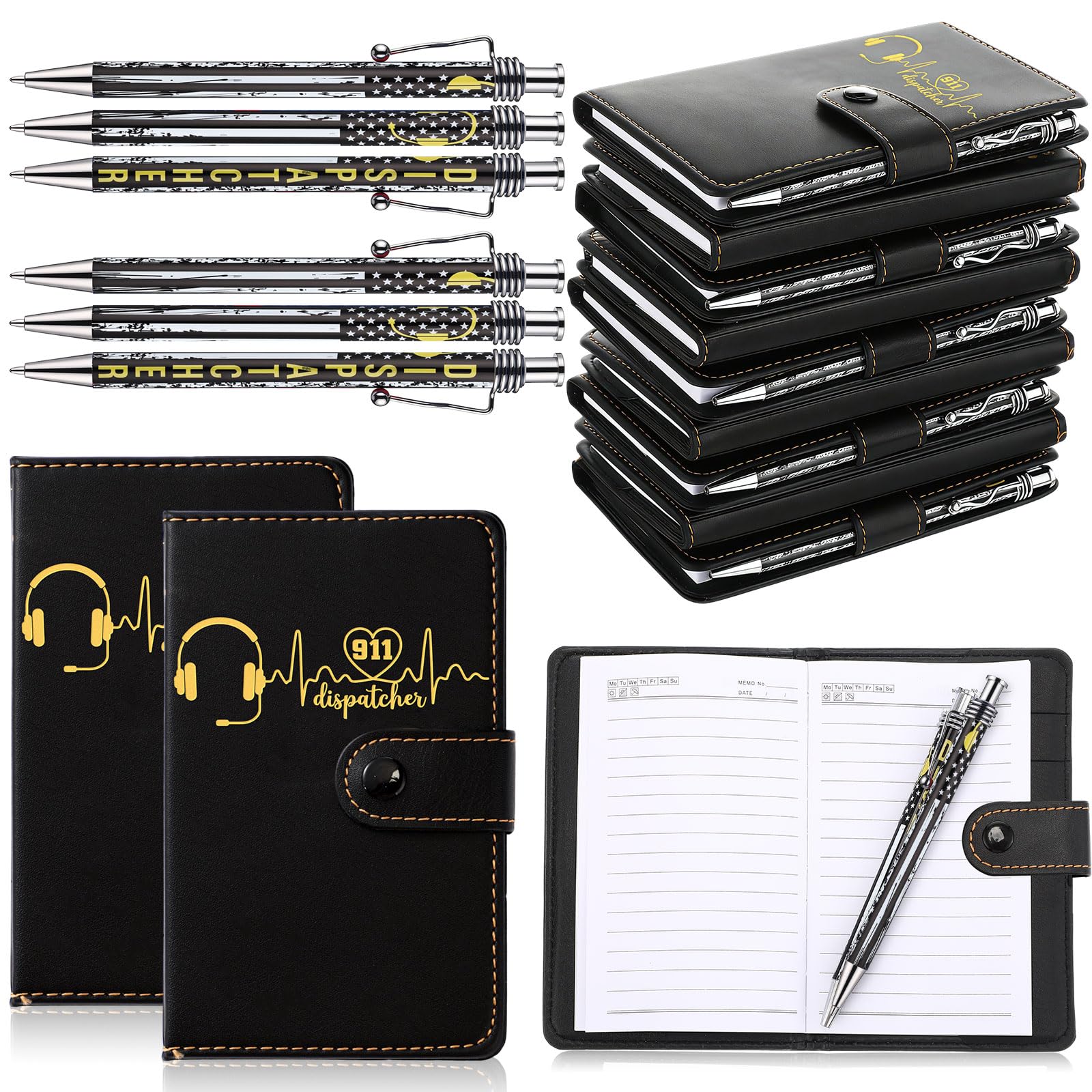 Ctosree 20 Sets 911 Dispatcher Appreciation Gifts Bulk Notebooks with Pens