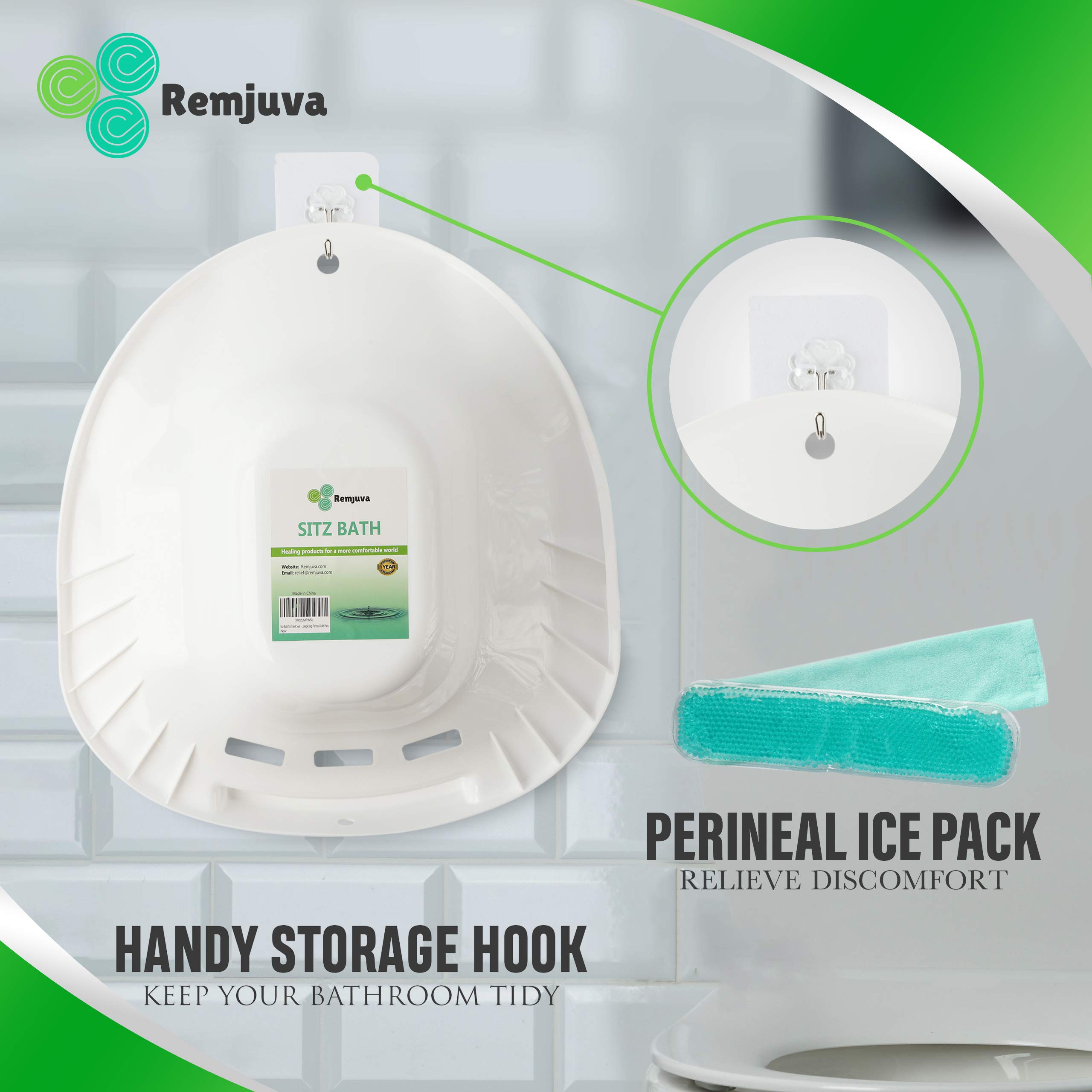 Sitz Bath for Toilet Seat Elongated Sitz Bath for Hemorrhoids Sitz