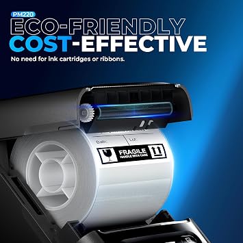 Nelko Label Maker Machine with Tape, PM220 Bluetooth Label Printer, Portable Thermal Printer for Small Business, Address, Logo, Clothing, Mailing, Sticker Printer for Phones & PC, Black