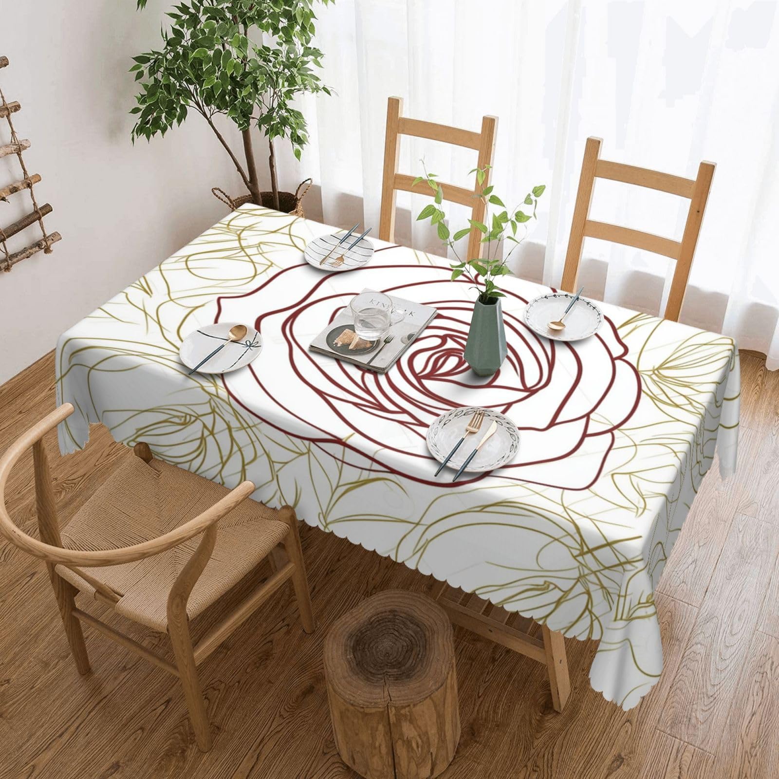 Nappe rectangulaire imperméable et résistante à l'huile pour cuisine et fête