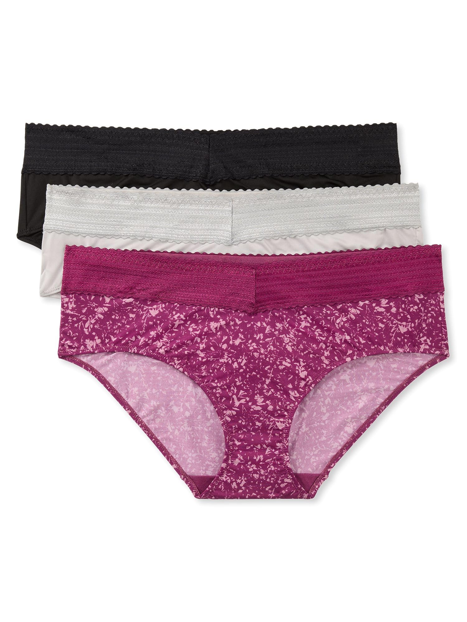Warners Womens Warners Blissful Benefits Dig-free Microfiber Lace Hipster 3-pack Wrw251hp12w