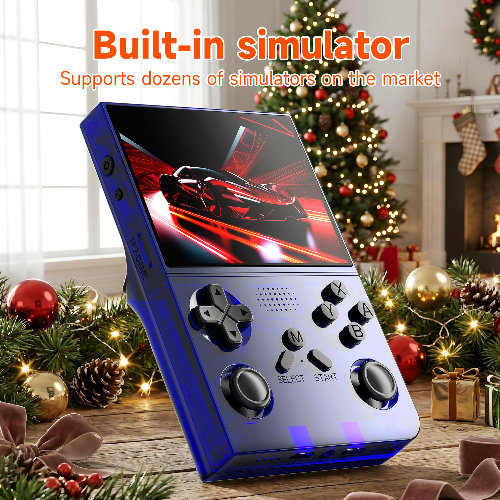 Console di gioco portatile retrò R40 con custodia, sistema open source, schermo IPS da 3,5", oltre 18.000 giochi classici, scheda TF da 128 G, batteria da 3000 mAh, lettore da gioco portatile da