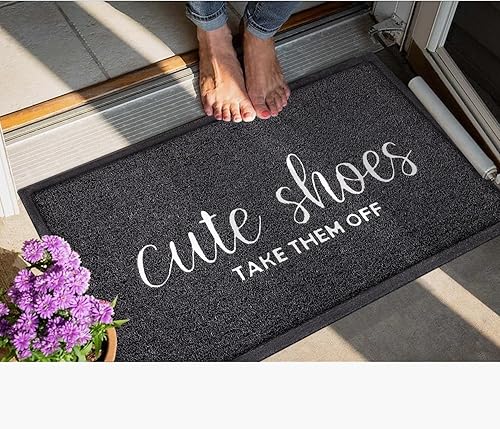 Miniatura 5 de Tapete de bienvenida para interiores y exteriores, material de PVC duradero con parte trasera de goma antideslizante, bonitos zapatos, para