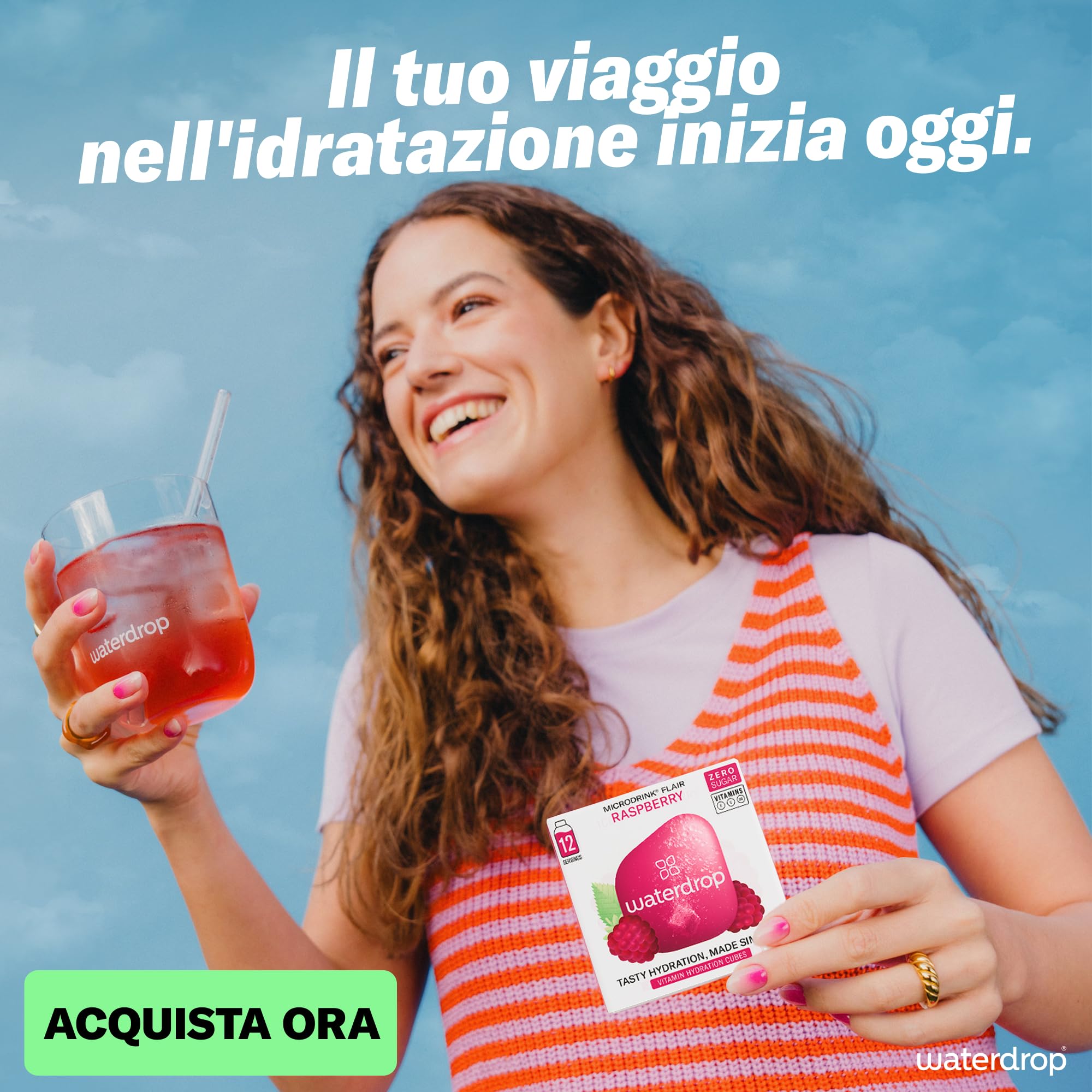 waterdrop® Set Microdrink - 48 cubetti waterdrop per acqua, Pacchetto di prova con 4 gusti aromatizzanti, insaporitore acqua senza zucchero, acqua aromatizzata, Aqua in Cubetti per bevande