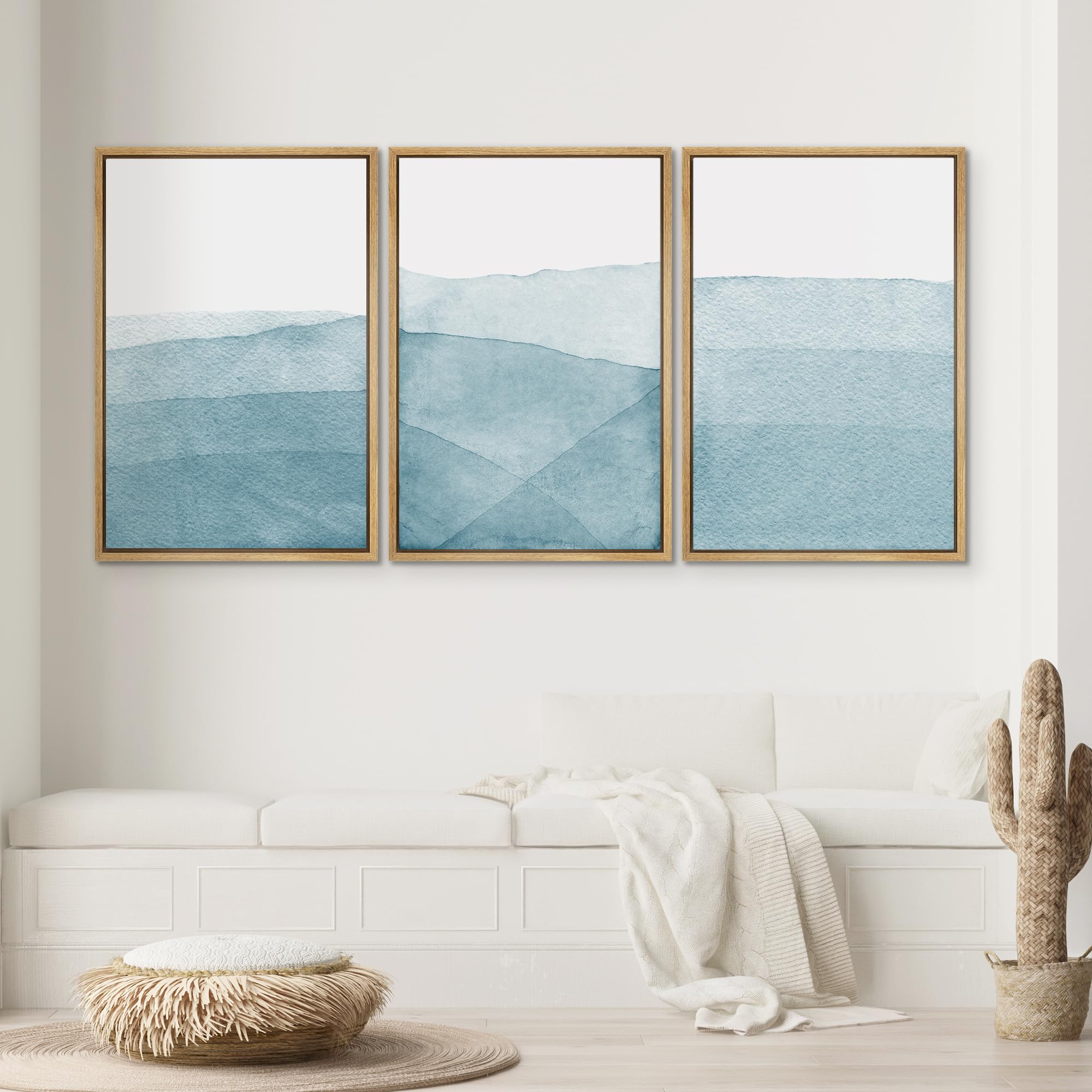 洋書 WALL ELEMENTS ART WALL Amazon.com: SIGNWIN 3 Piece Framed Canvas Wall Art Blue Wash