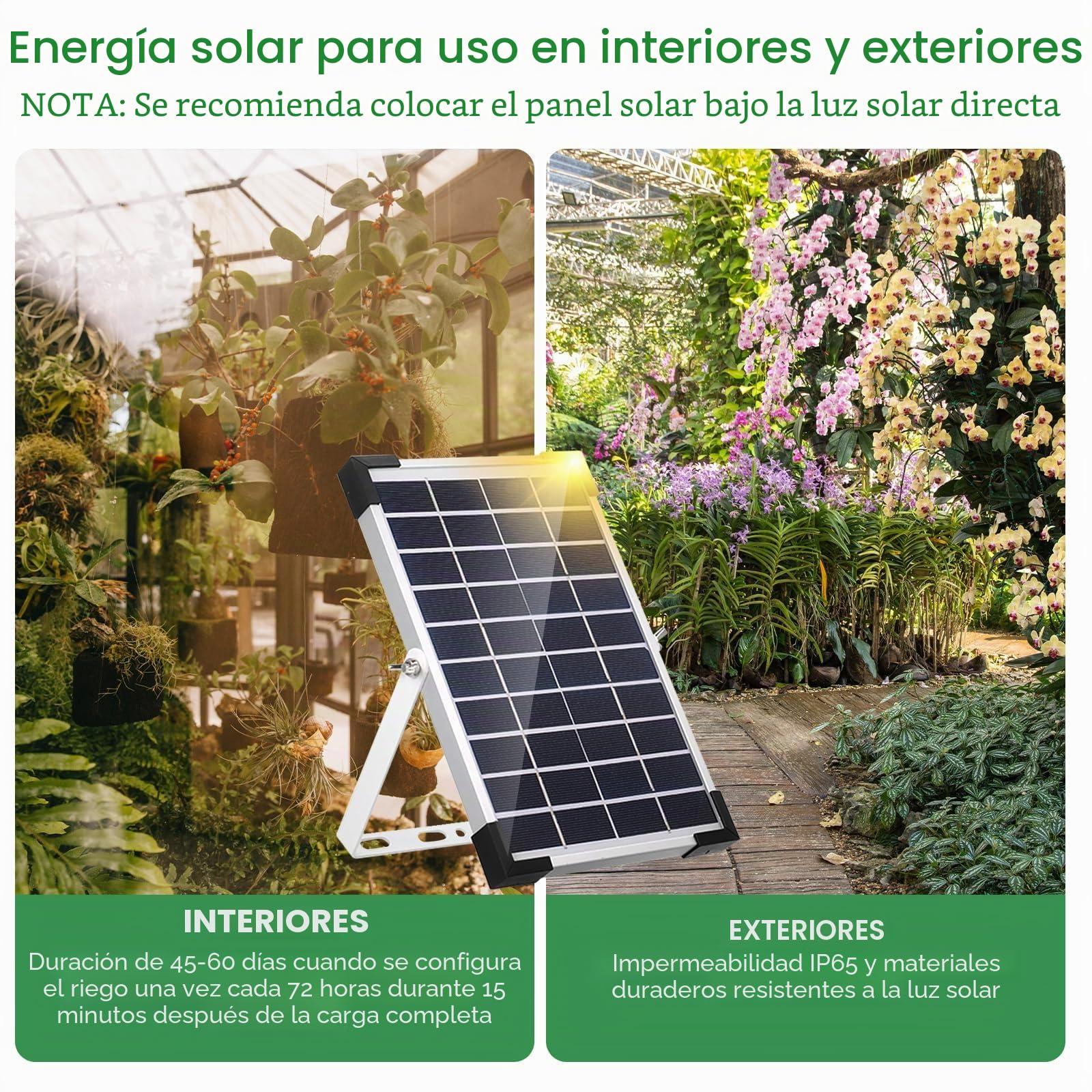 Kit de Riego por Goteo Automático Energía Solar, Sistema de Riego Automático Solar, Sistema de Riego Automático de Jardín con Temporizador e Tubo Lungo 35M para Jardín, Plantas de Balcón