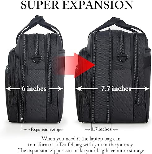 Miniatura 3 de Ytonet Maletín para laptop para juegos de 18 pulgadas, funda extragrande expandible para computadora, bolsa resistente al agua para hombres con