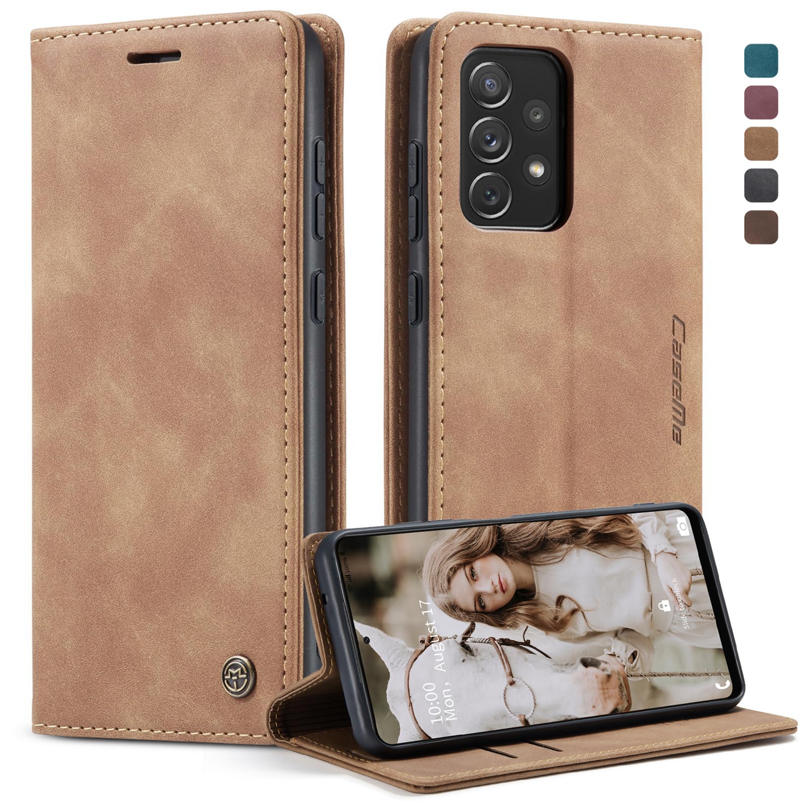 owlhold Handyhülle für iPhone klapphülle Premium hülle Weiches Vintage-Nubukleder Lederhülle