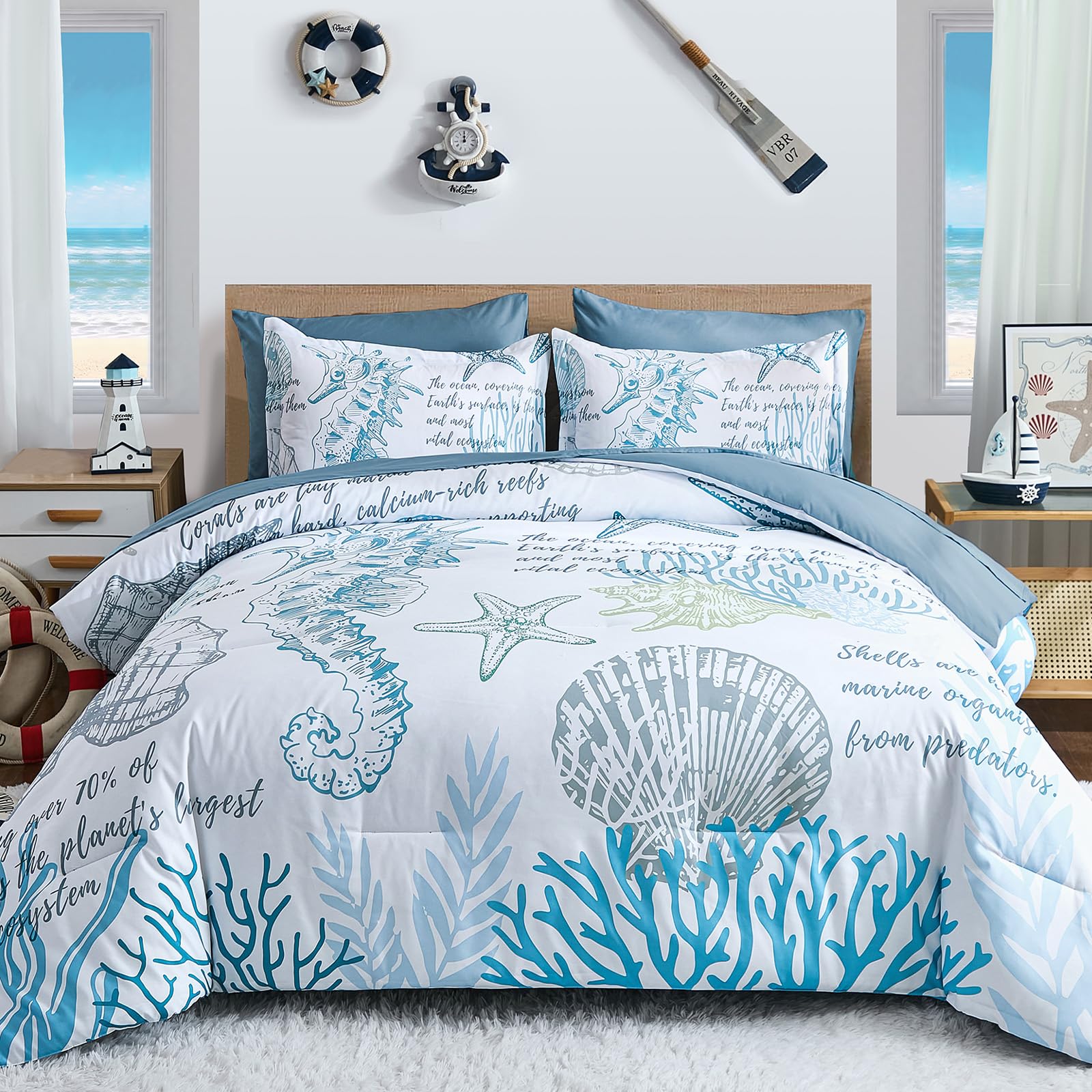 WONGS Bedding 7-teilig Coastal Schmusetuch YS01AB091834K7U-A