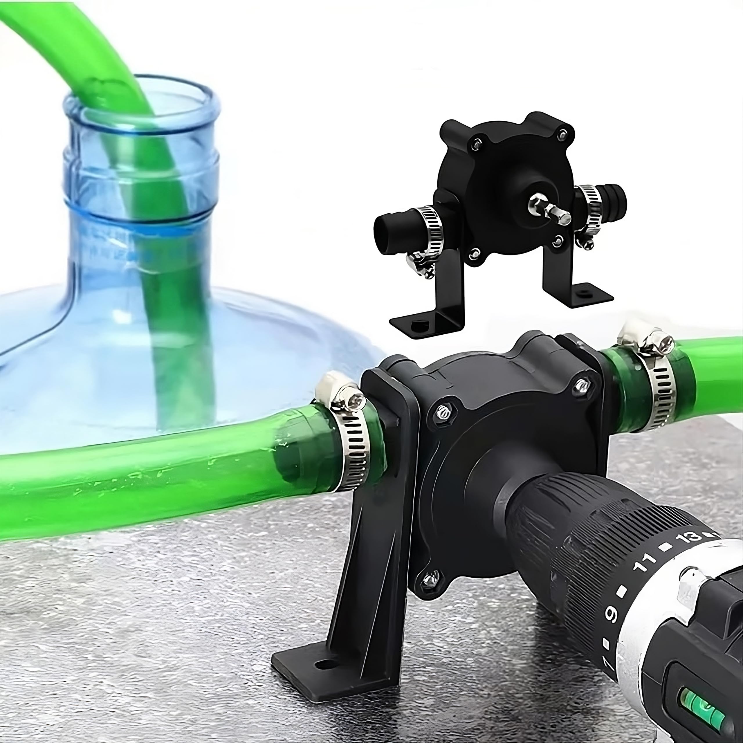 Retoo Bohrmaschinenpumpe 25 l/min 12-24V, Elektrische Mini Bohrmaschinen für Tragbar Elektrobohrpumpe, Passend für jede Bohrmaschine zum Um und Auspumpen von Wasser Mikro Selbstansaugende Pumpe Diesel