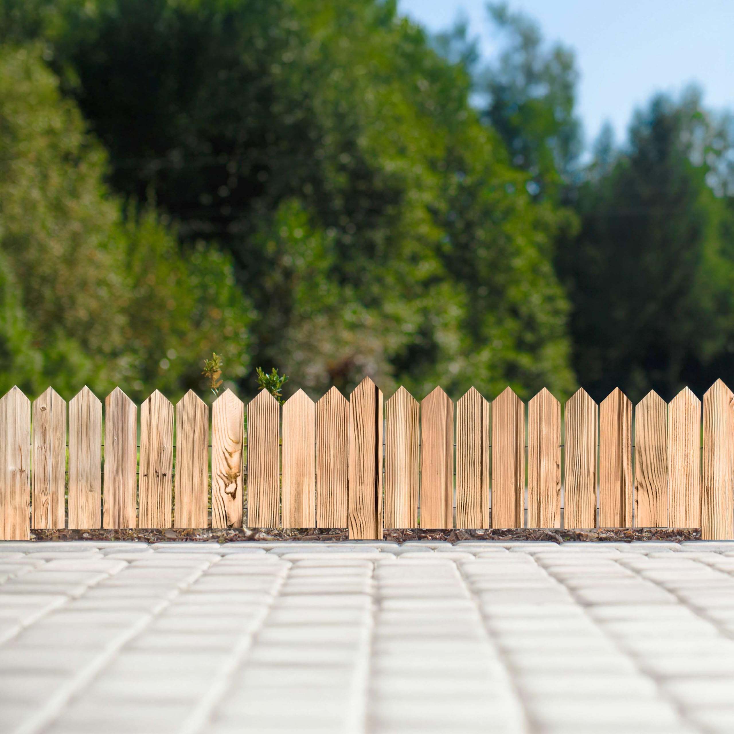 BOGATECO Bordura per aiuola in legno, lamelle di legno | Recinzione a rullo alta 20 cm e lunga 200 cm | Recinzione in legno | Recinzione in assi ideale come bordatura per aiuola o delimitazione di