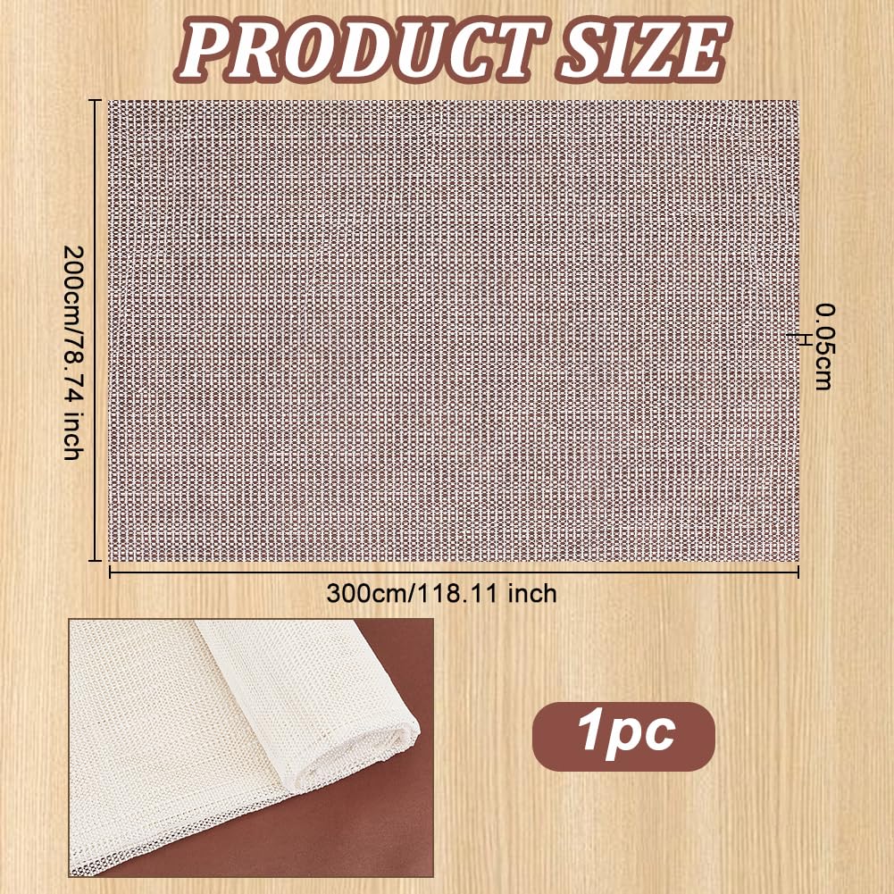 OLYCRAFT 9.8x6.6 Feet Under Carpet Rug Mats White Non-Slip Rug Pad 0.5mm Thick Rug Pad Gripper Grips Keep Area Rugs Slip and Skid Resistant Pads for Mat Cushion and Hardwood Surface Floor