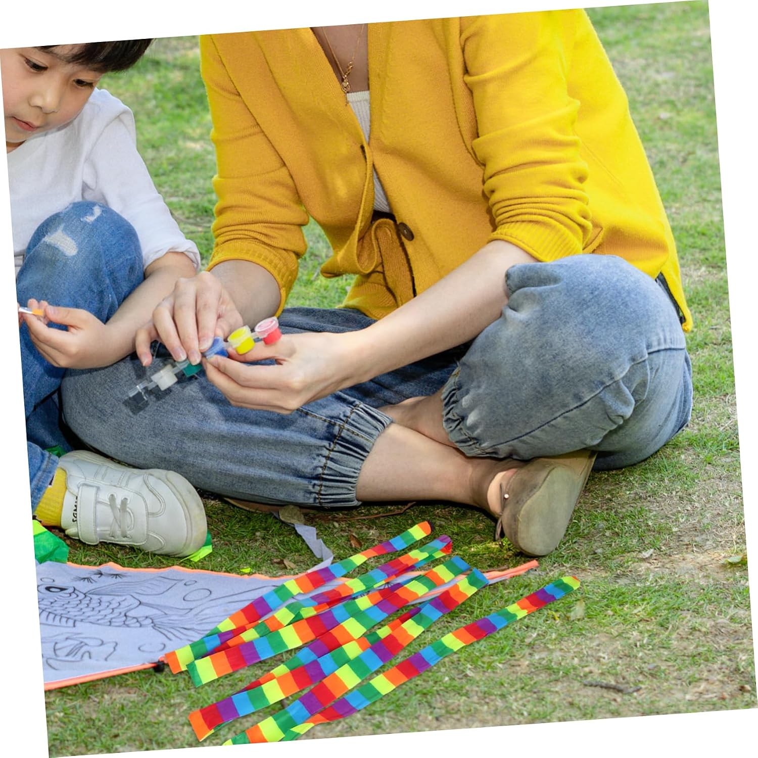Colorful Rainbow Kite Tail Ornament Long Fabric Tail for Easy Installation Decorative Flying Accessory for Outdoor Fun and Enhanced Aesthetic Appeal the Sky