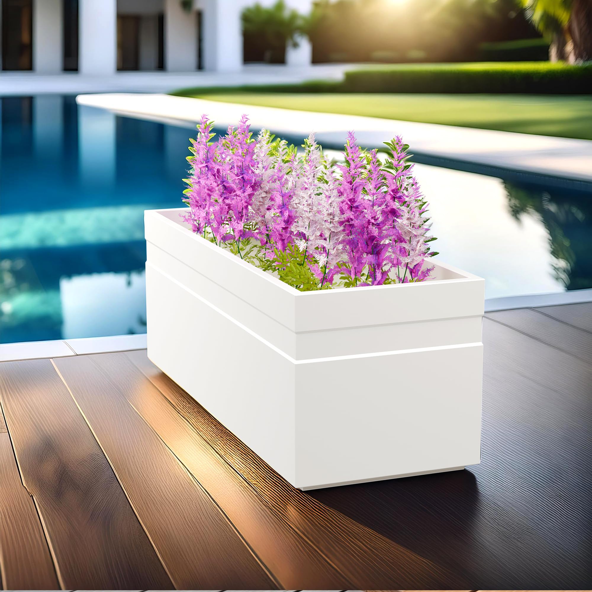 YUCCABE ITALIA FOXB GT 21 INCH Rectangle Pots for Plants Highly Durable Polymers Lightweight Indoor Outdoor Flower Pot Gamla Tree Planter Container Planters for Living Room, Balcony Garden