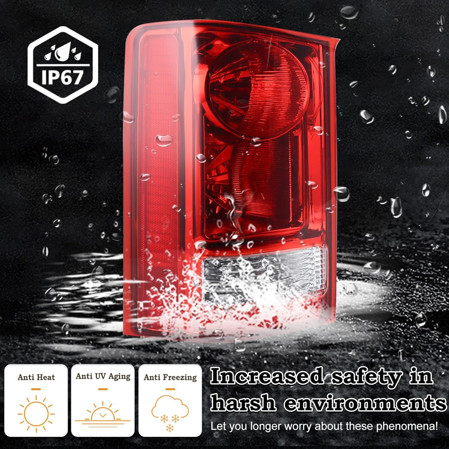 Left Driver Side Tail Light Assembly Fit for 2009-2015 Honda Pilot W/o Bulbs and Wiring Harness Rear Lamp 33550-SZA-A01 HO2800174 33550SZAA01