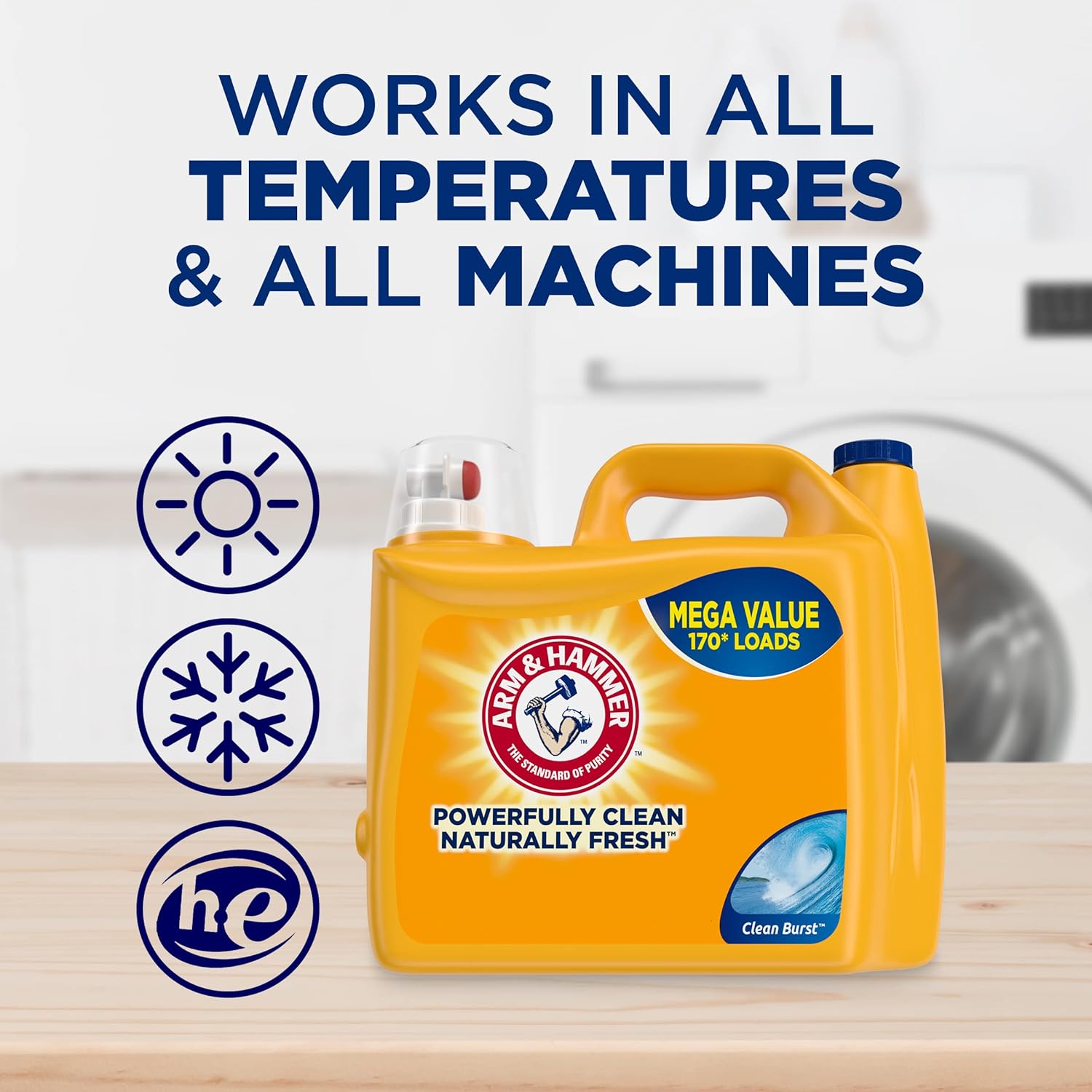 Arm & Hammer Clean Burst, 170 Loads Liquid Laundry Detergent, 170 Fl oz : Health & Household
