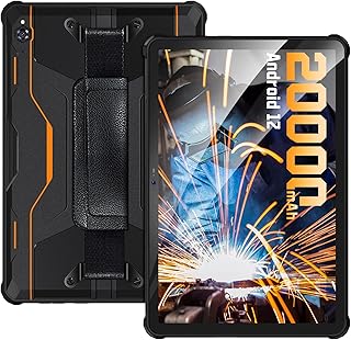 OUKITEL 20000mAh Huge Battery RT2 Rugged Tablet 10.1 Inch FHD+, 8GB RAM 128GB ROM(TF 1TB), Octa-Core, Android 12 Sim Free Tablets, 16MP Camera, IP68 Tablet PC with Hand Strap, 4G Dual SIM, GPS/OTG
