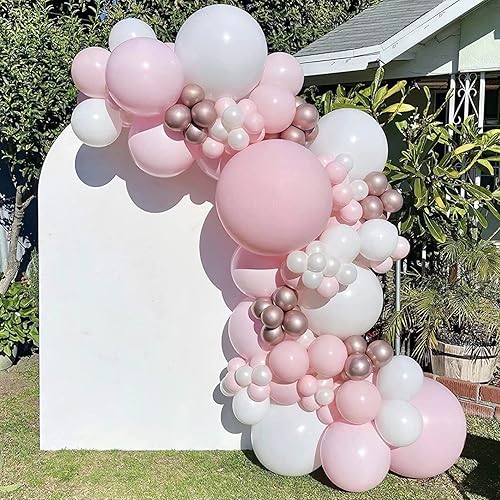 Miniatura 4 de MOMOHOO Globos rosa bebé de diferentes tamaños, 100 globos de color rosa bebé de 5101218 pulgadas, globos de látex de revelación de género para