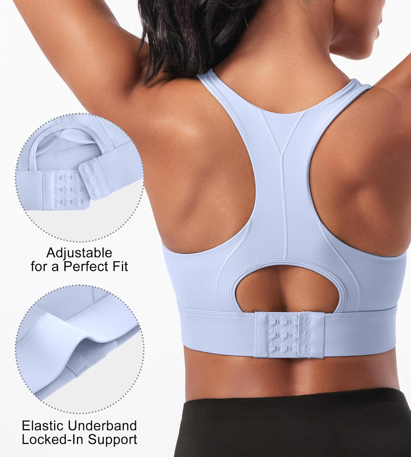 Sports Bras for Women High Support Racerback High Impact Sports Bra Push Up Womens Padded Workout Running Gym Yoga Tops - Image 6