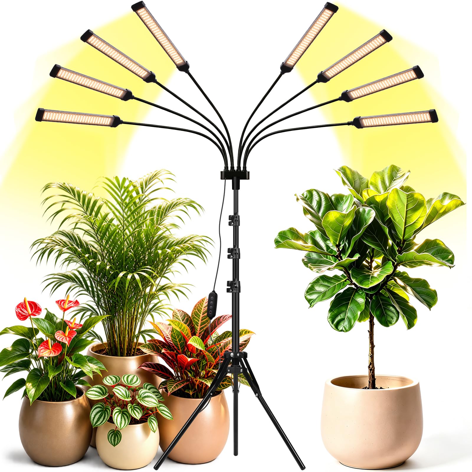 8-in-1/800 LEDs Full Spectrum LED Grow Lights for Indoor Plants with Tripod