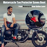 Vista 5 de Tallew Paquete de 2 protectores de zapatos de motocicleta, cubierta de palanca de cambios y protector de botas para hombres y mujeres, color negro