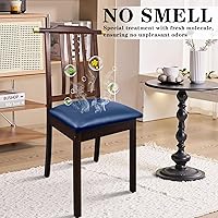 Vista 11 de Juego de 4 fundas de asiento para sillas de comedor de piel sintética, impermeables, fundas elásticas para sillas de comedor, cocina, hotel, fundas