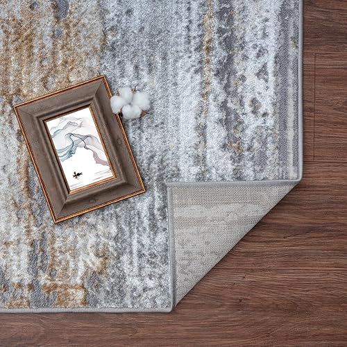 Miniatura 7 de LUXE WEAVERS Florance Collection 86010 - Alfombra de área moderna dorada de 9 x 12 pulgadas