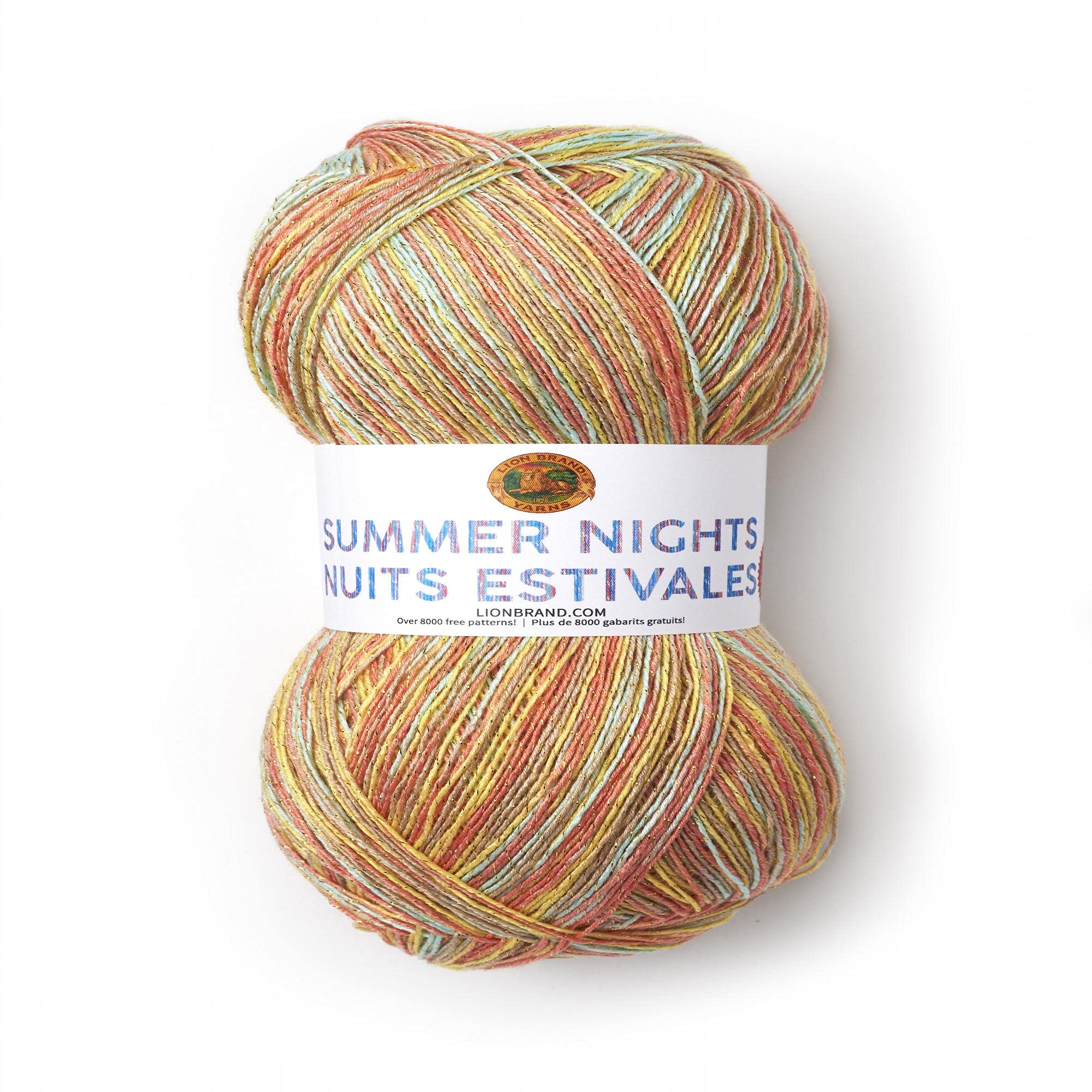 Lion Brand Yarn Summer Nights Bonus Bundle Yarn, Sunset (1 skein/ball)