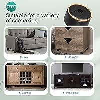 Vista 7 de 4 patas de plástico para muebles de 1-1/8 pulgadas, patas de sofá negras, patas redondas para muebles, patas de repuesto para sofá con tuercas