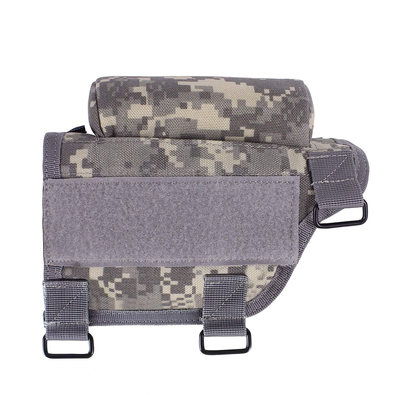 Culata táctica for Rifle, Almohadilla de Apoyo for mejillas tácticas for Caza y Tiro, Bolsa de munición con Soporte for 7 Cartuchos, Elevador de Apoyo for mejillas de Culata