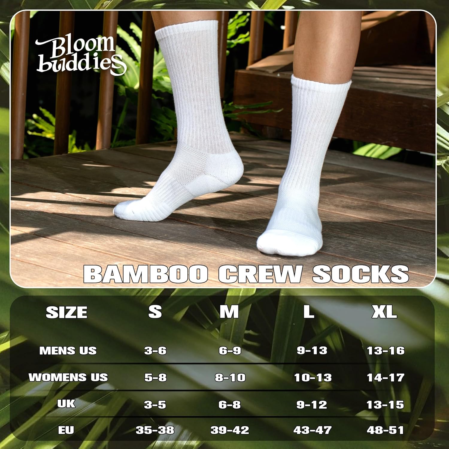 Bamboo Viscose 6 Pair Men Women Crew Compression Sock Running Cushion Moisture Wick Anti Blister Athletic Hiking - Image 6