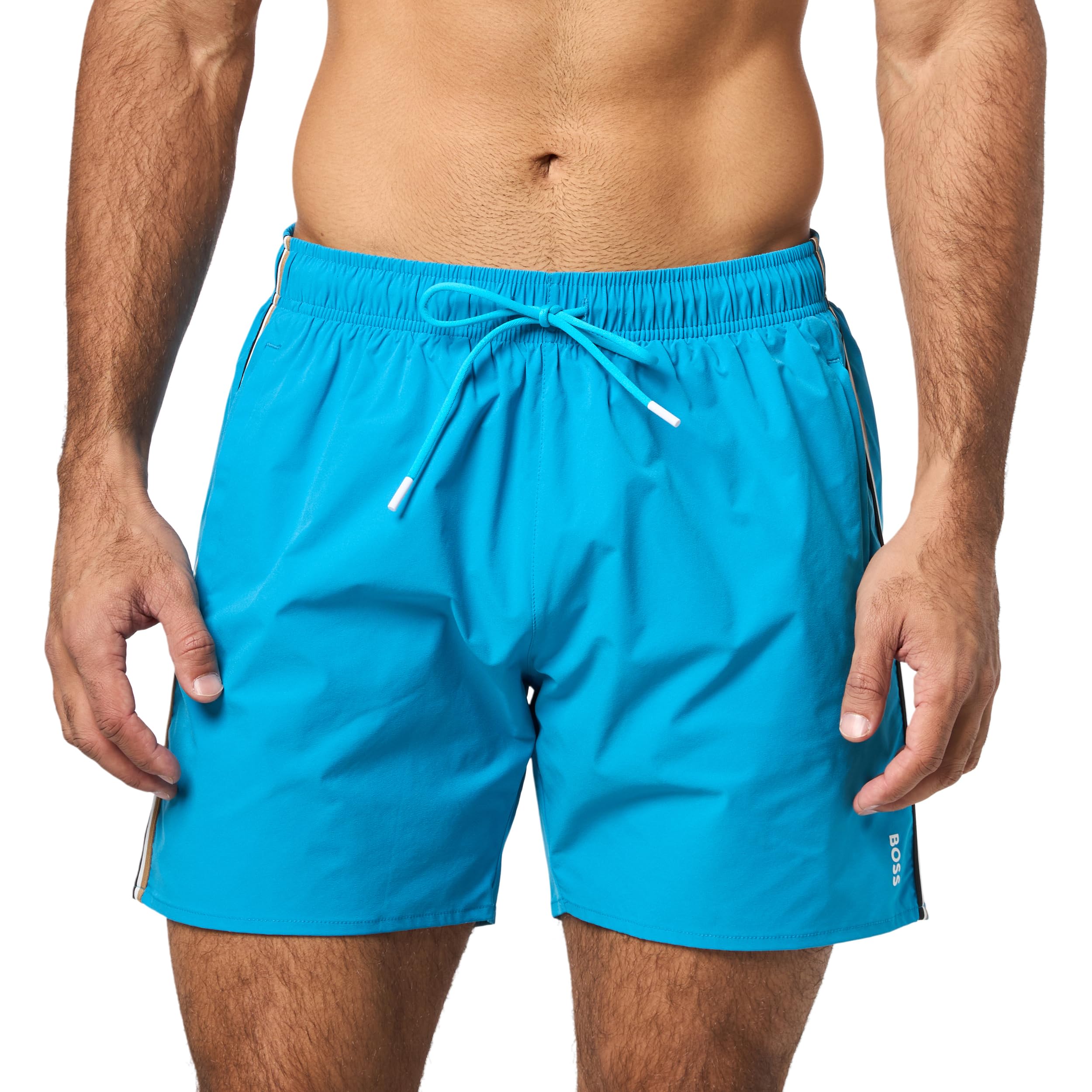 

                                                    BOSS, Iconic Stripe Swim Trunks, Opal Sky, XXL