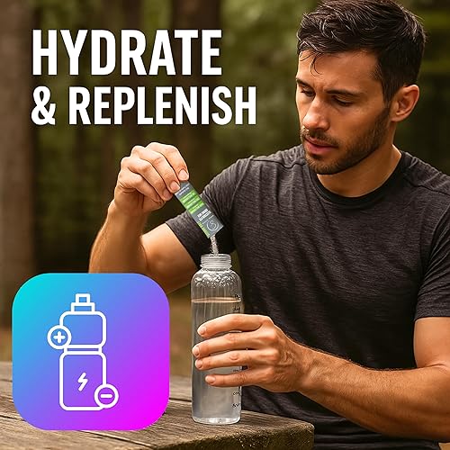 Miniatura 7 de Paquetes de hidratación de mezcla de bebidas con electrolitos 1000 mg de sodio, potasio y magnesio en polvo hidratante de sal cítrica, cero azúcar -