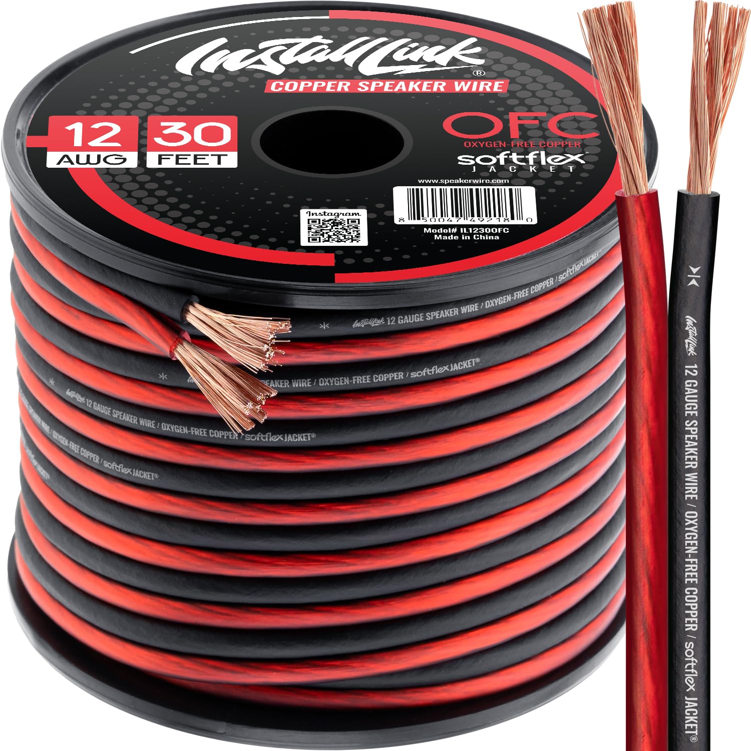 Install Link 12 Gauge Speaker Wire for Car, Home or RV Audio Cable, 30ft, OFC