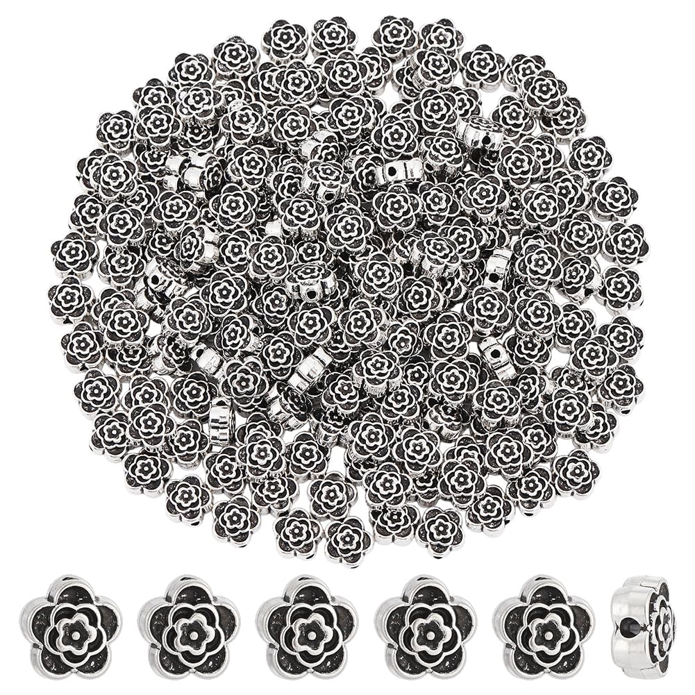 Perles fleurs de rose grand trou pour créer vos bracelets et colliers d'été en famille