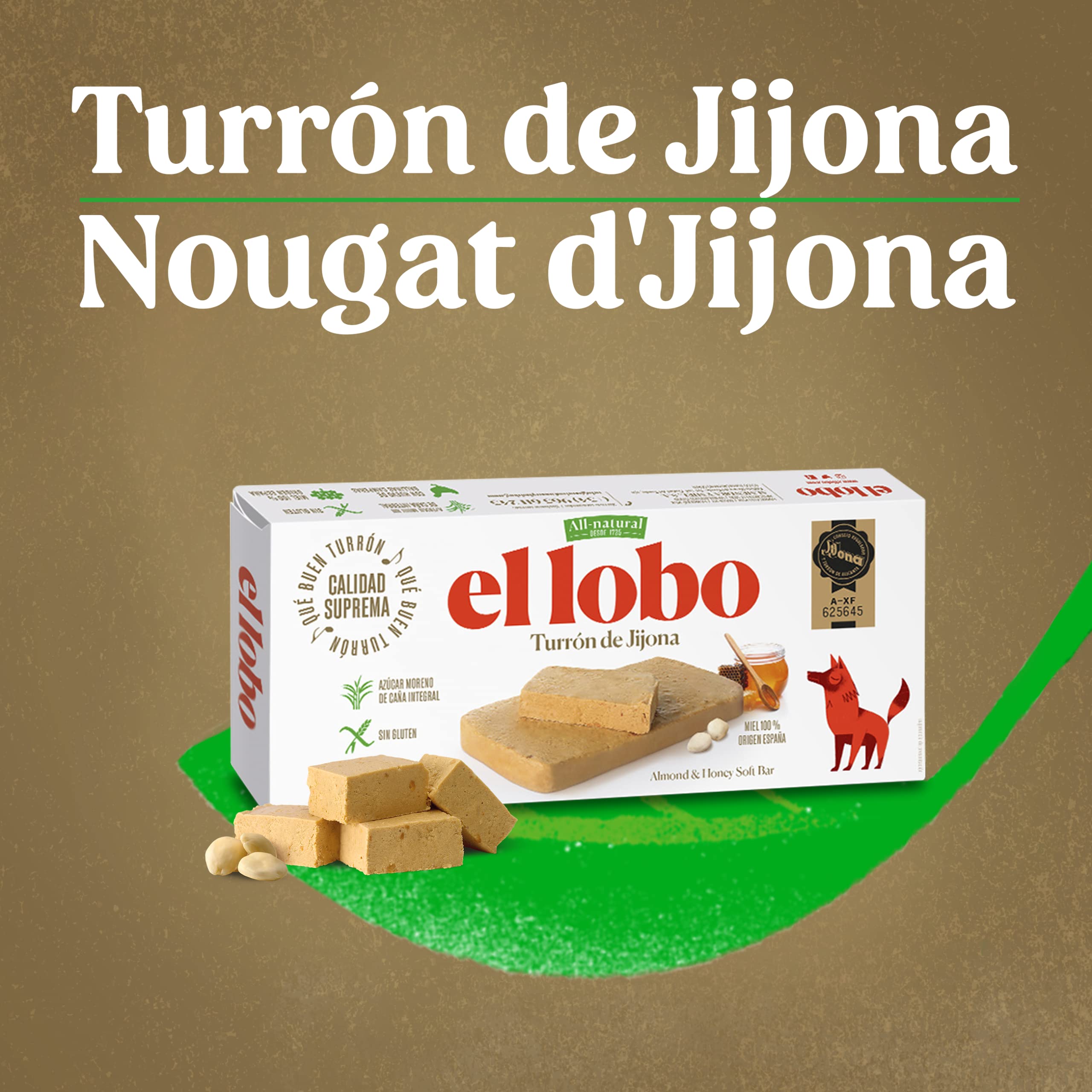 EL LOBO - Pack Familiar "All-Natural" Contiene Turrón Blando Jijona 250G, Turrón Duro Alicante 250G y Turrón Blando Yema Tostada 200G, Almendra, Total 700 G - Desde el Almendro a tu Mesa