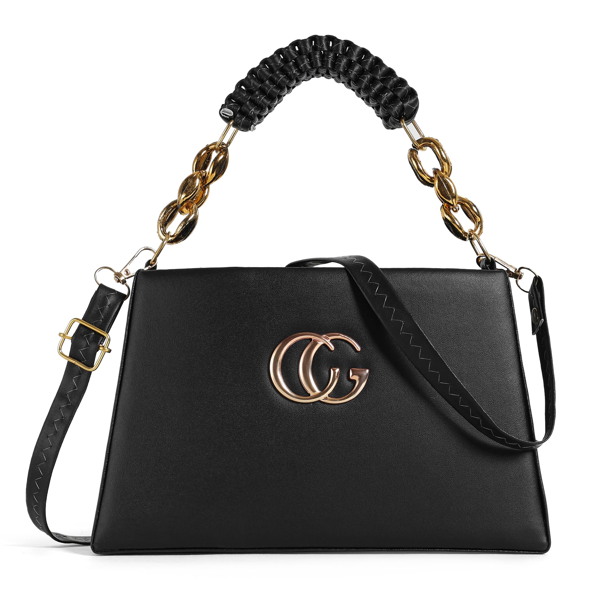 Elegant PU Leather Handbag for Women – Premium Shoulder & Sling Bag with Golden Handle and Logo | Stylish Party, Office & Casual Use Purse-image-0