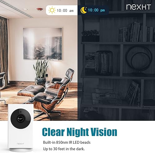 Miniatura 4 de NexHT cámara digital con paneo inclinación y zoom 1080p para interiores con wifi cámara para bebés monitor para mascotas con visión nocturna