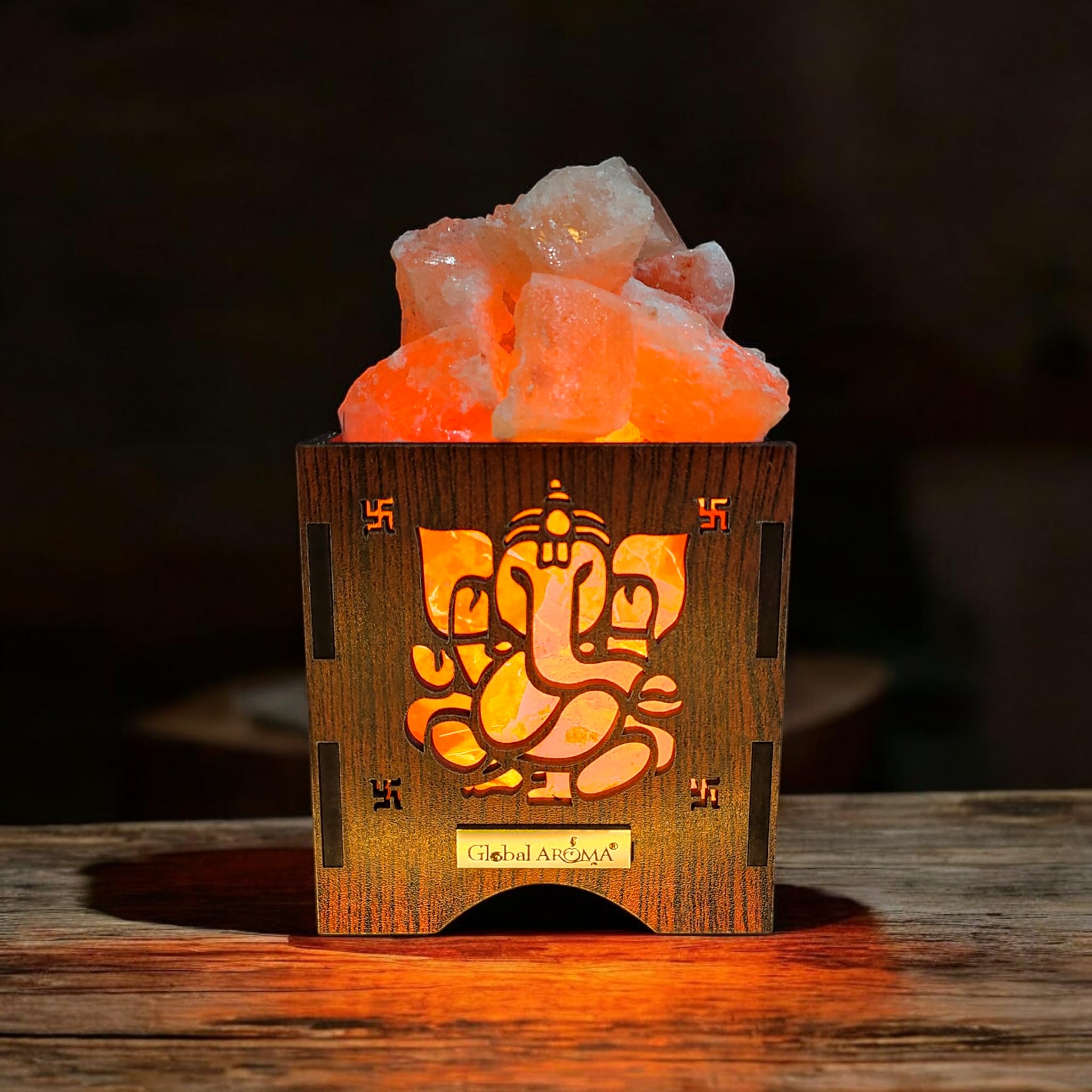 Global Aroma Ganesha Himalayan Rock Salt Lamp Basket for Positive Energy, Vastu, Healing, Harmony, Purification, Best Wellness-picture-11