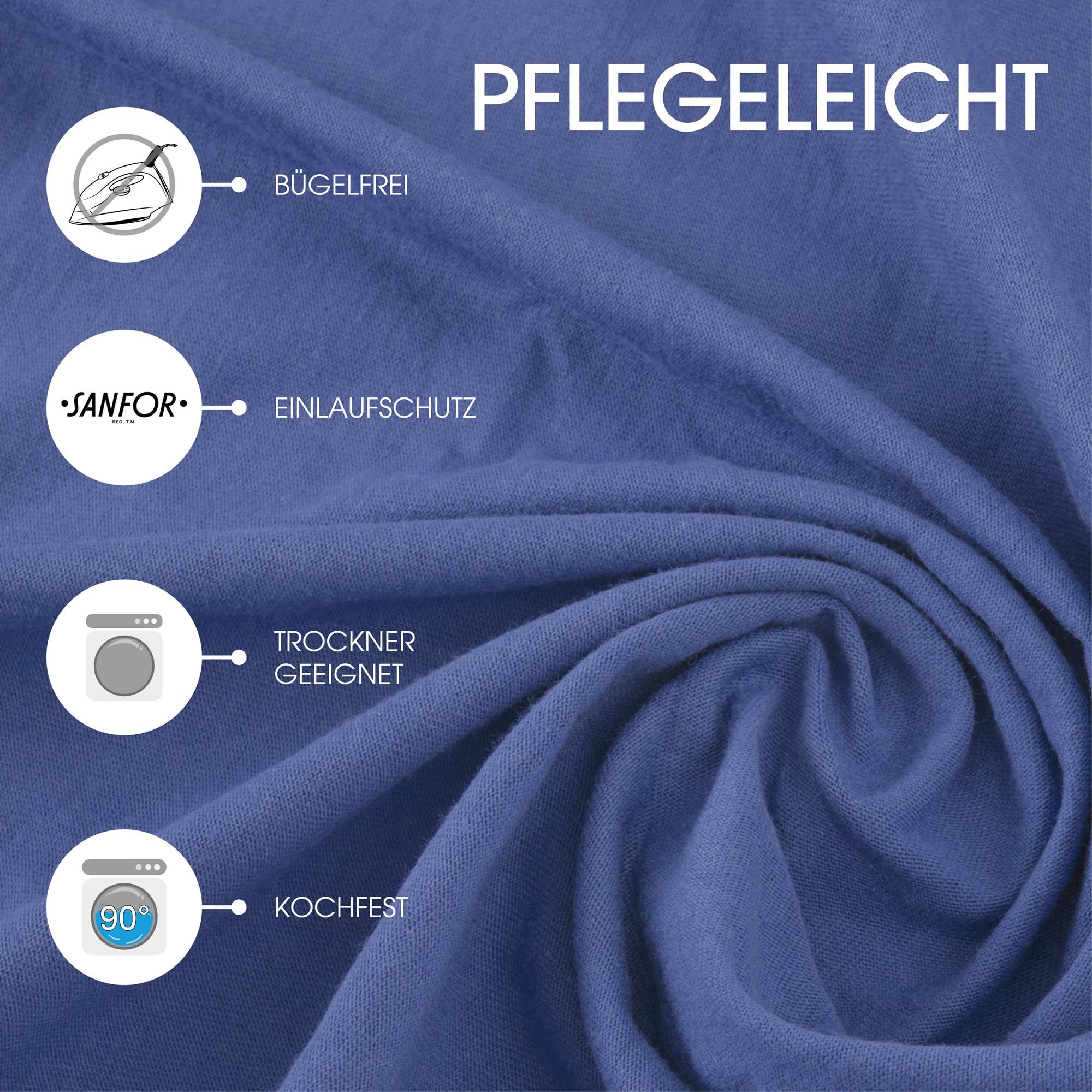CelinaTex Lucina lenzuolo elasticizzato cotone 200x200-200x220 cm blu royal