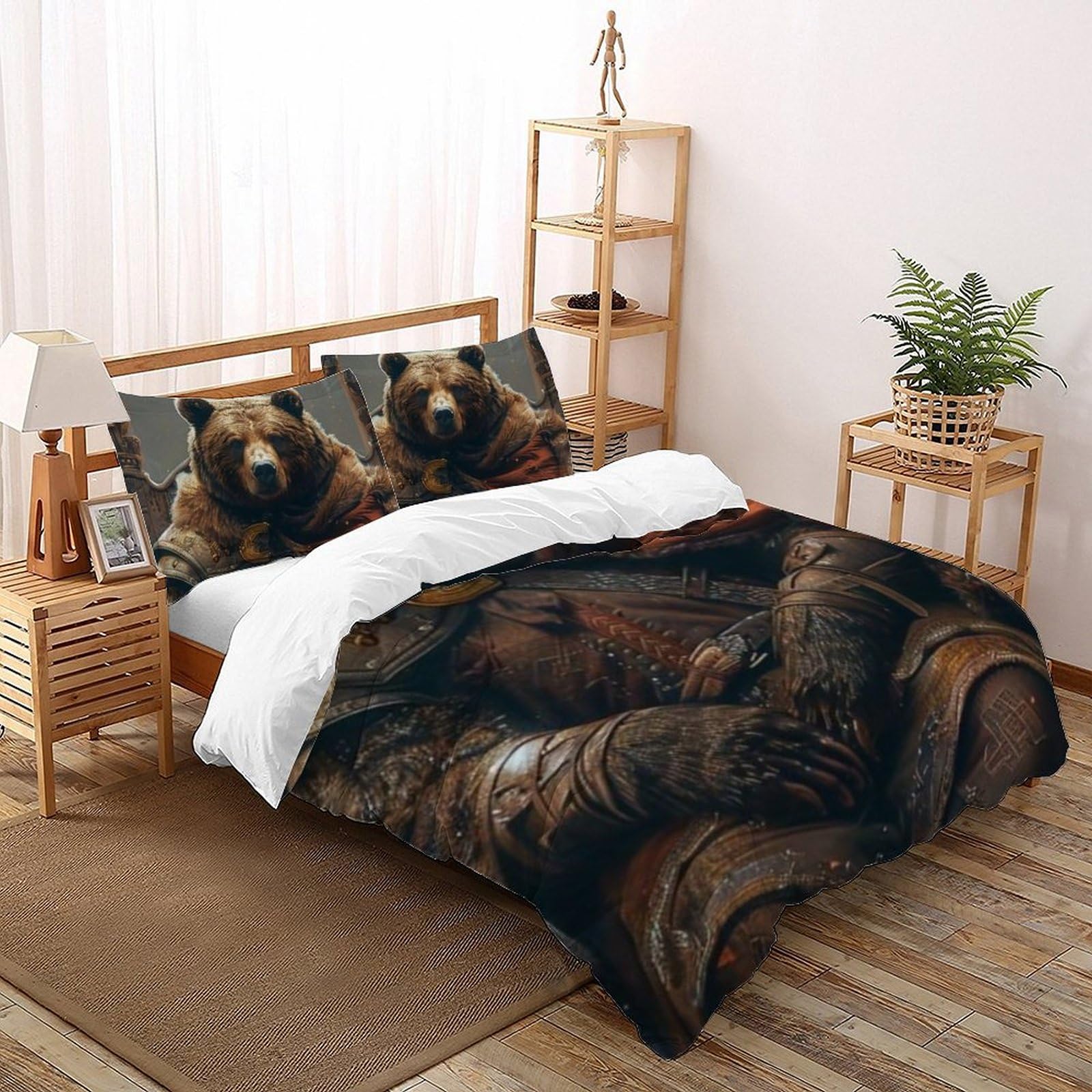 Housse de couette King 220x240cm en microfibre avec taies d'oreiller imprimées 3D pour garçon